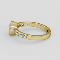 0.49 Ct. Emerald Ring, 18K Yellow Gold 4
