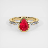 2.03 Ct. Ruby Ring, 18K Yellow Gold 1