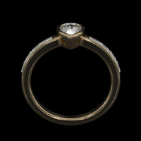 0.73 Ct. White Sapphire Ring, 18K Yellow Gold 3