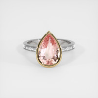 4.17 Ct. Padparadscha Sapphire Ring, 14K Yellow & White 1