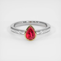 0.76 Ct. Ruby Ring, 14K Yellow & White 1