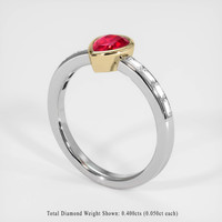 0.76 Ct. Ruby Ring, 14K Yellow & White 2