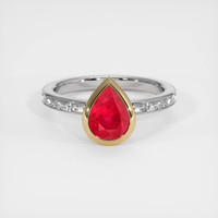 2.03 Ct. Ruby Ring, 18K Yellow & White 1