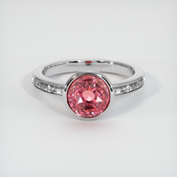 3.07 Ct. Padparadscha Sapphire Ring, Platinum 950 1