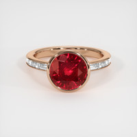 3.73 Ct. Ruby Ring, 14K Rose Gold 1