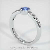 0.56 Ct. Sapphire Ring, 14K White Gold 2
