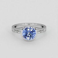 2.21 Ct. Blue Sapphire Ring, 14K White Gold 1