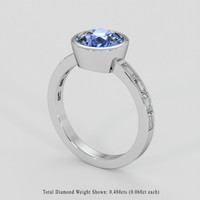 2.21 Ct. Blue Sapphire Ring, 14K White Gold 2