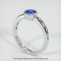 0.66 Ct. Sapphire Ring, 18K White Gold 2