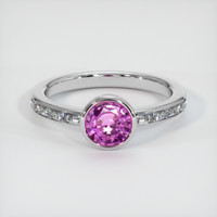 1.09 Ct. Pinkish Purple Sapphire Ring, 18K White Gold 1