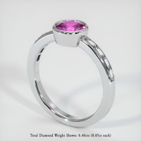 1.09 Ct. Pinkish Purple Sapphire Ring, 18K White Gold 2