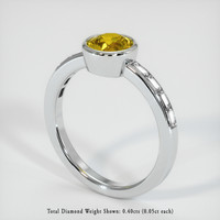 0.94 Ct. Yellow Sapphire Ring, 18K White Gold 2