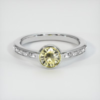 0.71 Ct. Yellow Sapphire Ring, 18K White Gold 1
