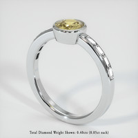 0.71 Ct. Yellow Sapphire Ring, 18K White Gold 2