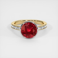 3.73 Ct. Ruby Ring, 14K White & Yellow 1