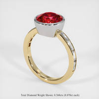 3.73 Ct. Ruby Ring, 14K White & Yellow 2