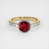 1.88 Ct. Ruby Ring, 14K White & Yellow 1