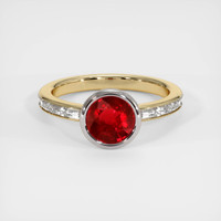 1.60 Ct. Ruby Ring, 14K White & Yellow 1