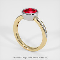 1.38 Ct. Ruby Ring, 14K White & Yellow 2