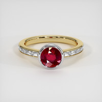1.74 Ct. Ruby Ring, 18K White & Yellow 1