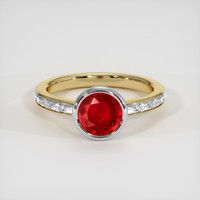 1.67 Ct. Ruby Ring, 18K White & Yellow 1