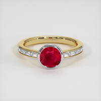 1.60 Ct. Ruby Ring, 18K White & Yellow 1