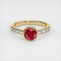 1.51 Ct. Purplish Red Ruby Ring, 10K Yellow Gold 1