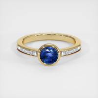 0.77 Ct. Blue Sapphire Ring, 18K Yellow Gold 1