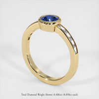0.77 Ct. Blue Sapphire Ring, 18K Yellow Gold 2