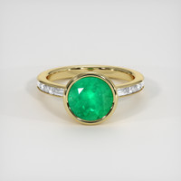 2.19 Ct. Emerald Ring, 18K Yellow Gold 1