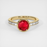 1.38 Ct. Ruby Ring, 18K Yellow Gold 1