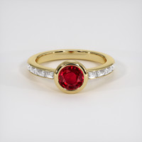 0.93 Ct. Ruby Ring, 18K Yellow Gold 1
