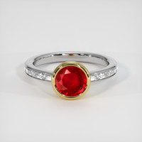 1.67 Ct. Ruby Ring, 14K Yellow & White 1