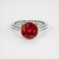 3.73 Ct. Ruby Ring, 14K Yellow & White 1