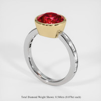 3.73 Ct. Ruby Ring, 14K Yellow & White 3