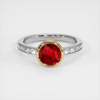 1.60 Ct. Ruby Ring, 14K Yellow & White 1