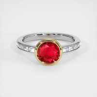 1.38 Ct. Ruby Ring, 14K Yellow & White 1