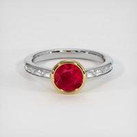 1.60 Ct. Ruby Ring, 14K Yellow & White 1