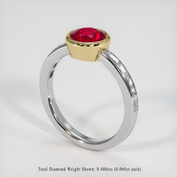 1.60 Ct. Ruby Ring, 14K Yellow & White 2