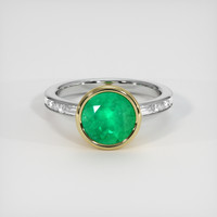 2.19 Ct. Emerald Ring, 18K Yellow & White 1