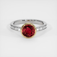 1.88 Ct. Ruby Ring, 18K Yellow & White 1