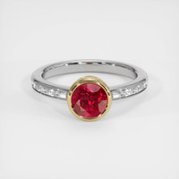 1.51 Ct. Ruby Ring, 18K Yellow & White 1