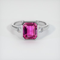 3.11 Ct. Purplish Pink Sapphire Ring, Platinum 950 1