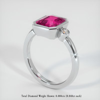 3.11 Ct. Purplish Pink Sapphire Ring, Platinum 950 2