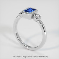 0.91 Ct. Blue Sapphire Ring, Platinum 950 2