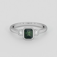 0.80 Ct. Green Sapphire Ring, Platinum 950 1