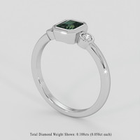 0.80 Ct. Green Sapphire Ring, Platinum 950 2