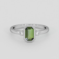 0.77 Ct. Green Sapphire Ring, Platinum 950 1