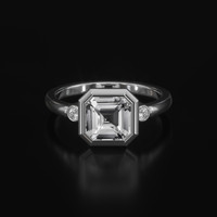 2.62 Ct. White Sapphire Ring, Platinum 950 1