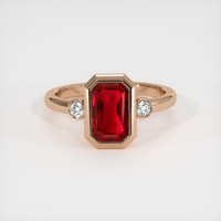 2.01 Ct. Ruby Ring, 14K Rose Gold 1